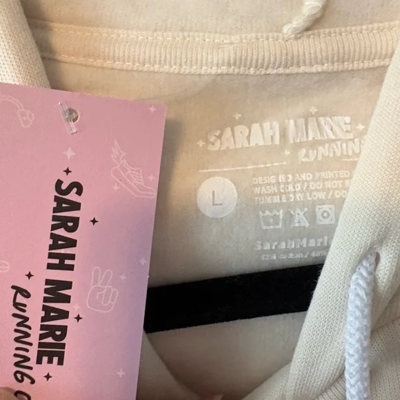 Cream Hoodie with Running/Taylor Swift Themed Graphic - Picture 4 of 4